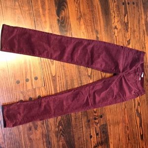 J Crew Velvet Jeans- Maroon sz 24
